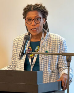 Marise Nogueira, Head of the Special Advisory Office for International Affairs at Brazil's Ministry of Health, announces the five shortlisted proposals from the Global Coalition's first Call for Proposals. Photo: The Global Coalition.