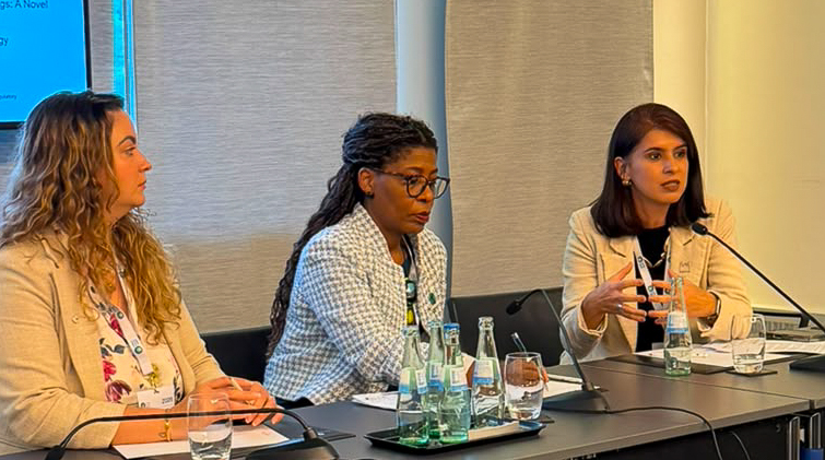 Luana Bermudez, General Manager of the Global Coalition; Marise Nogueira, from Brazil's Ministry of Health; and Priscila Ferraz, Deputy Executive Secretary of the Global Coalition, during the announcement of the shortlisted proposals. Photo: The Global Coalition.